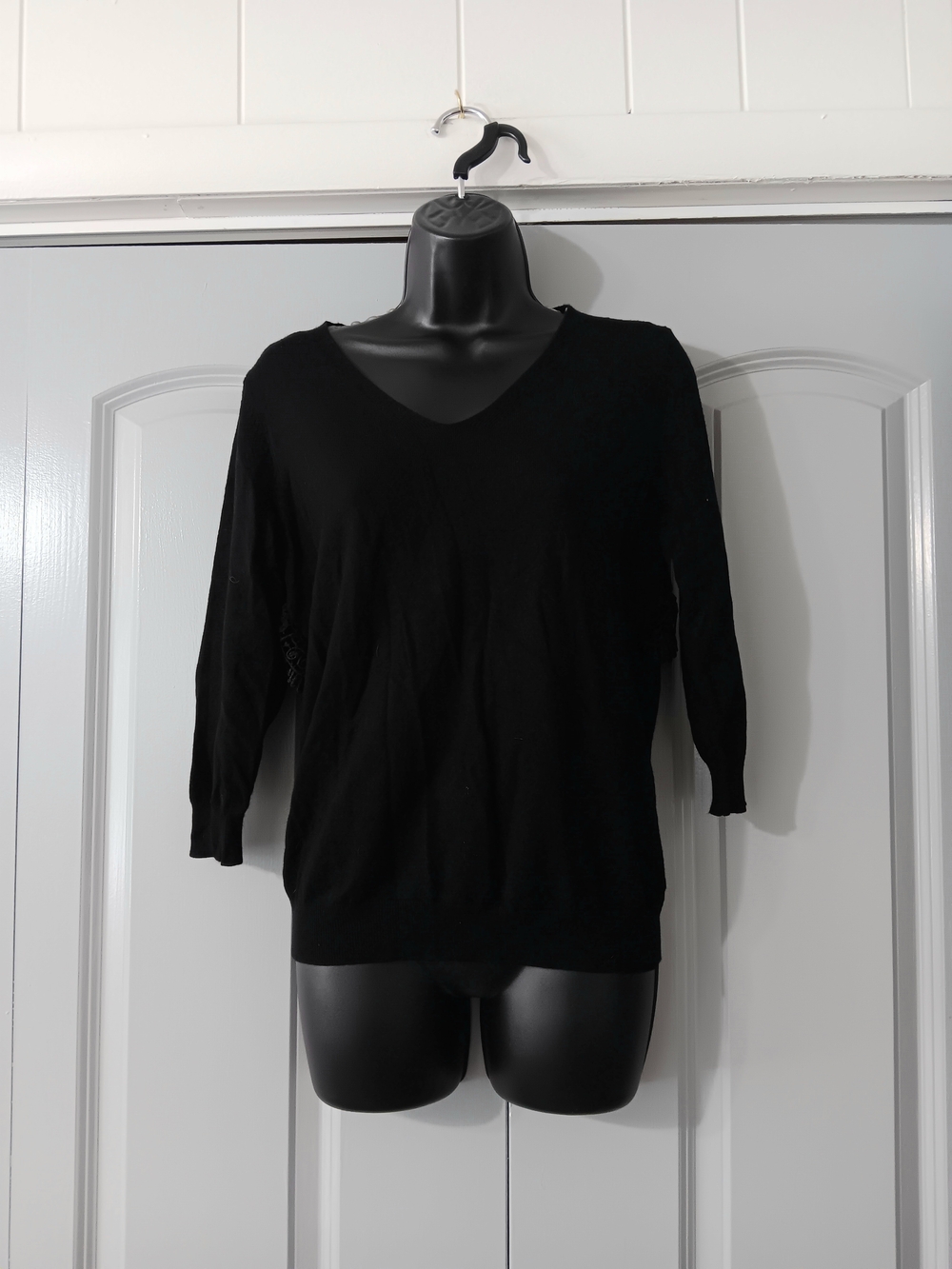 Olivia Warren Black Lace Back Sweater